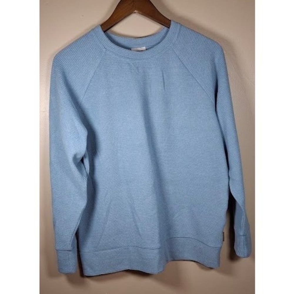 Zeroxposur Womens Ribbed Raglan Pullover Top Celestial Blue Size M D96301
